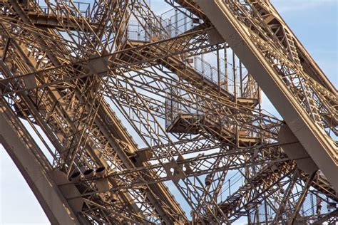 Stairs of the Eiffel Tower in Paris. France. Stock Photo - Image of ...