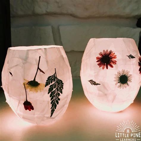 Magical Pressed Flower Lanterns • Little Pine Learners | Spring crafts for kids, Crafts for kids ...