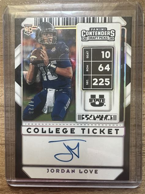 2020 Panini Contenders Draft Picks Jordan Love Cracked Ice RC Auto 14/ ...