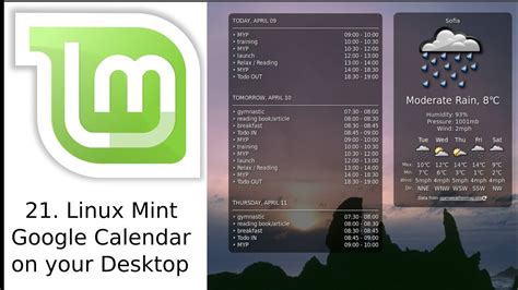 How to easy integrate Google Calendar to Desktop for Linux Mint - YouTube