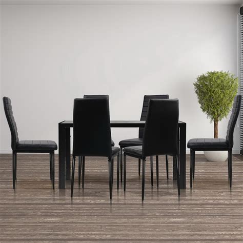 Artiss Astra 7-Piece Dining Table & Chairs Set - Bunnings Australia