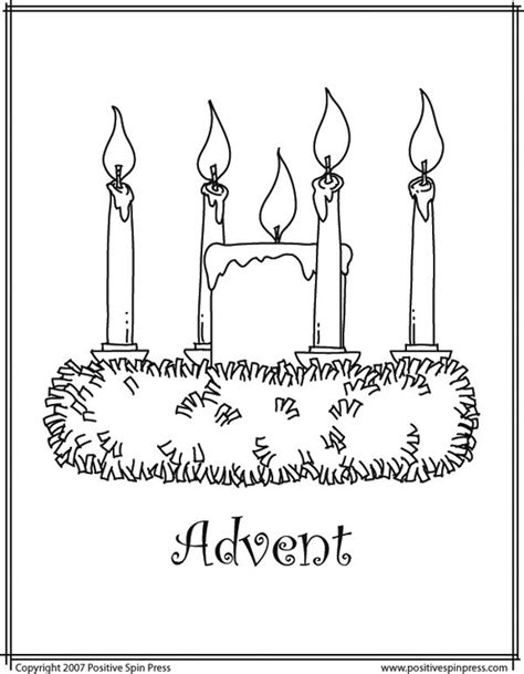 a coloring page with candles and the word advent