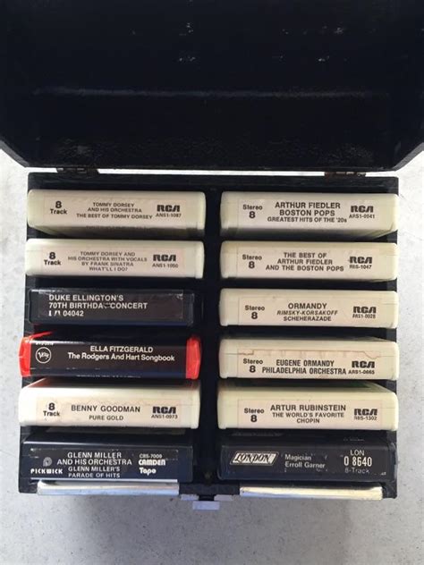 8 track tape collection in case | EstateSales.org