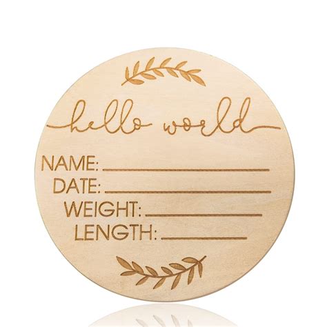 Buy Wooden Baby Announcement Sign - Hello World Newborn Sign Baby Announcement Sign - Baby Birth ...