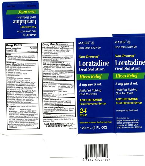 Loratadine Oral Solution: Package Insert - Drugs.com