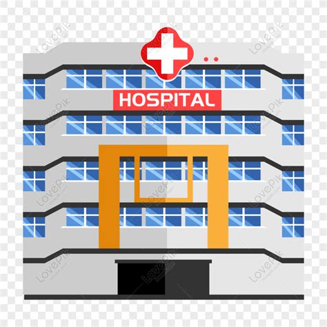 Free Original Vector Ai Flat Simple Cartoon Medical Hospital Building ...