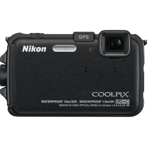 Nikon COOLPIX AW100 16MP Waterproof Shockproof Freezeproof Black Digital Camera REFURB | BuyDig.com