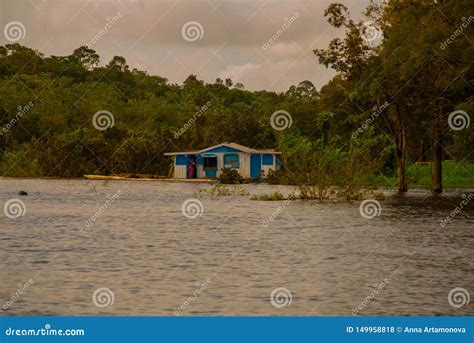 Amazon River, Amazonas, Brazil: Wooden Local Huts, Houses on the Amazon River in Brazil Stock ...