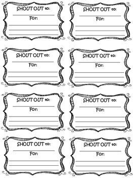 Staff shoutout cards by LittleMissT | Teachers Pay Teachers