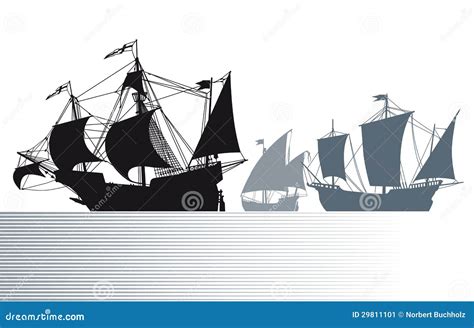 Columbus's Ships Cartoon Vector | CartoonDealer.com #11609133