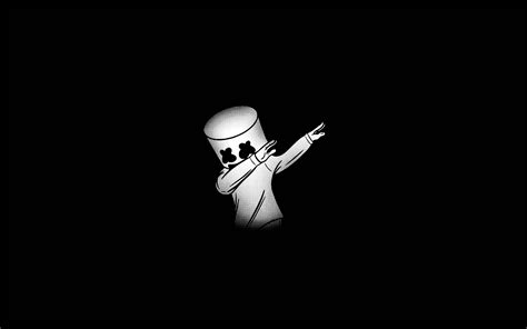 Download wallpapers Marshmello, minimal, american DJ, black background ...