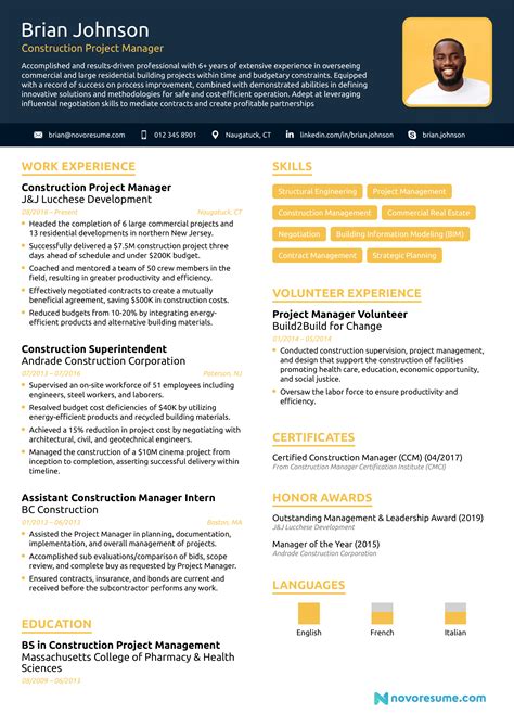 Construction Project Manager Resume Example [For 2022] (2022)