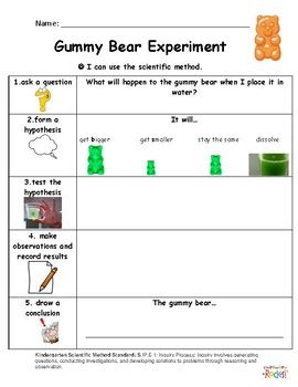 30 Gummy Bear Experiment Worksheet - support worksheet