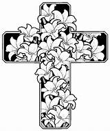 Cross And Roses Coloring Pages sketch template