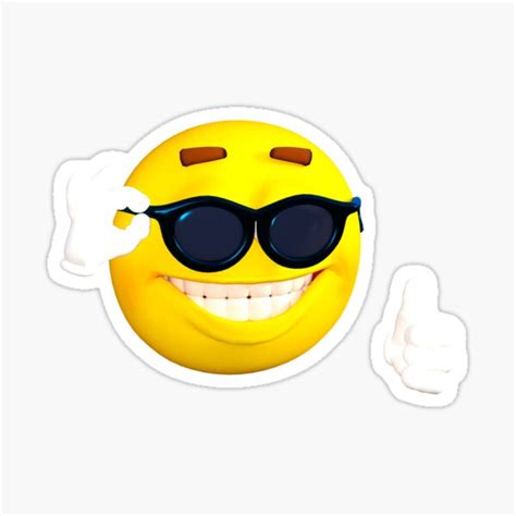 "Funny Cool Guy in Sunglasses Emoticon Thumbs Up" Sticker for Sale by ...