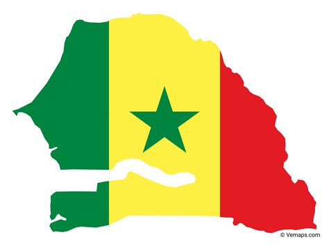 Flag Map of Senegal | Free Vector Maps