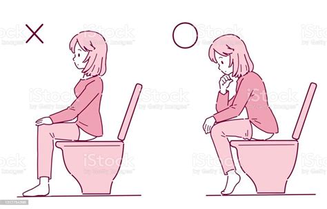 Illustration Of Posture Suitable For Defecation Stock Illustration - Download Image Now - Anus ...