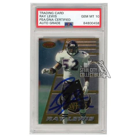 Ray Lewis 1996 Bowman's Best Autograph Rookie Card #164 PSA/DNA 10 | Steel City Collectibles