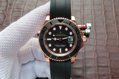 Noob Factory Replica Rolex YachtMaster 116655 Rose Gold Watch with Super Clone 3135 Movement ...