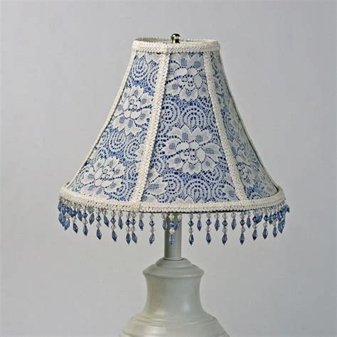 Items similar to Lace Lamp Shade, Blue Lamp Shade, Victorian Lampshade ...