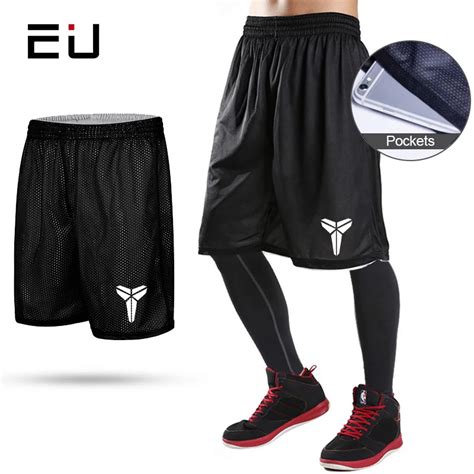 EU Reversible Basketball Shorts with Pockets Quick Dry Breathable Training Basketball Shorts Men ...