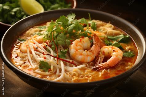 Curry laksa noodle soup from Malaysia Stock Photo | Adobe Stock