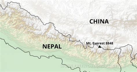 Mt. Everest map - by Freeworldmaps.net