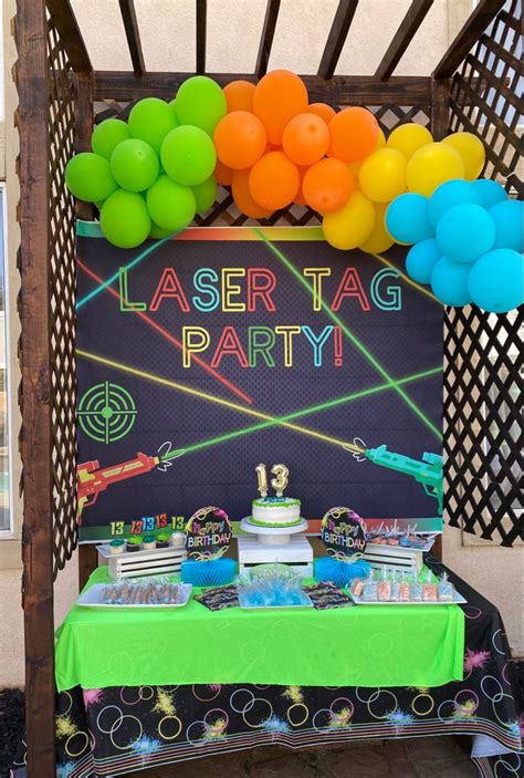 Laser Tag Party treat table | Laser tag birthday, Laser tag party, Laser tag birthday party