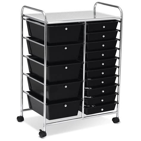 Topbuy Rolling 15-Drawer Organizer Cart, Rolling Cart with Wheels - Walmart.com