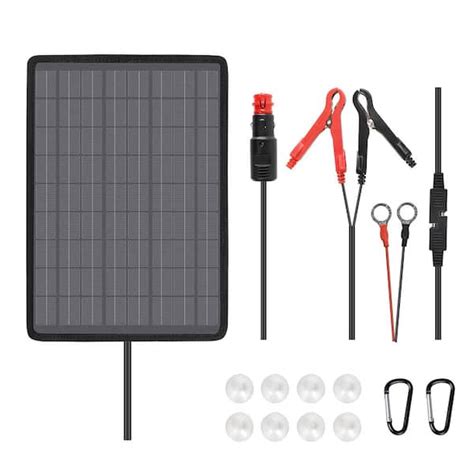 Renogy 10-Watt 18V Outdoor Portable Monocrystalline Solar Panel Battery Maintainer Trickle ...