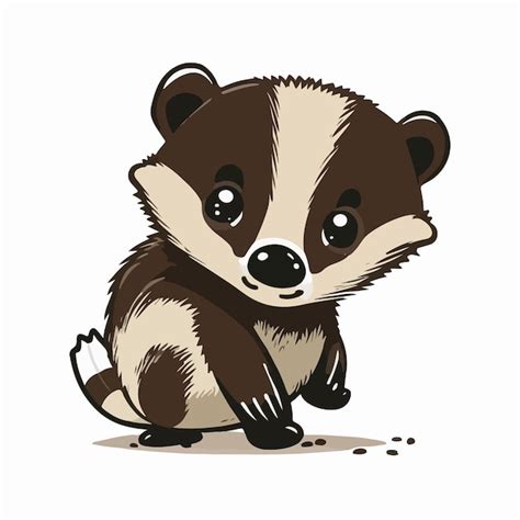 Vector cute badger cartoon style | Premium AI-generated vector