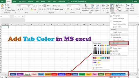 Excel Worksheet Tab Color