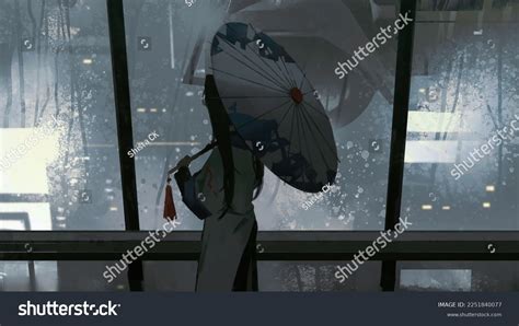 Anime Girl Umbrella Fantasy Digital Art Stock Illustration 2251840077 | Shutterstock