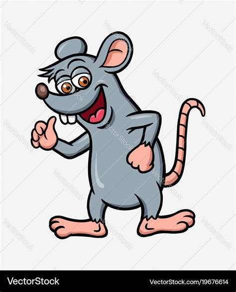 Mouse or rat cartoon character Royalty Free Vector Image