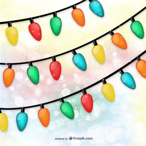 Christmas lights art free | Free Vector