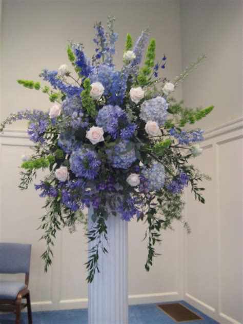 Flowers From Jenifer's Flowers Hydrangea, Delphinium, Bells of Ireland, Agapanthus | Blue flower ...