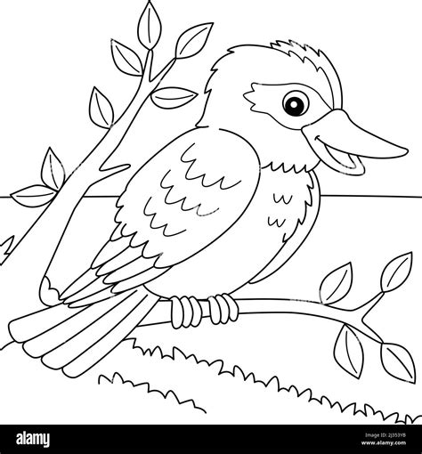 Kookaburra Animal Coloring Page for Kids Stock Vector Image & Art - Alamy