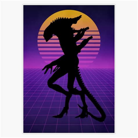 Amazon.com: MAGNET Retro Synthwave Alien Xenomorph Silhouette Poster ...