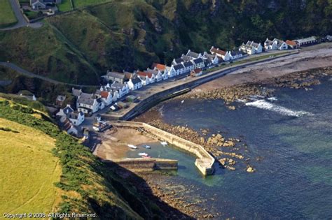 Pennan Harbour in Aberdeenshire, Scotland, United Kingdom