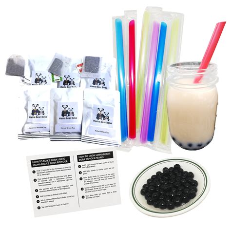 Instant Boba Kit NATURAL Tea VARIETY Boba Bubble Tea Kit 12 Servings Make Your Own DIY - Etsy