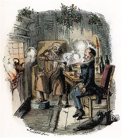 Dickens Christmas Carol 1843 Ebenezer Scrooge And Bob Cratchit Etching ...