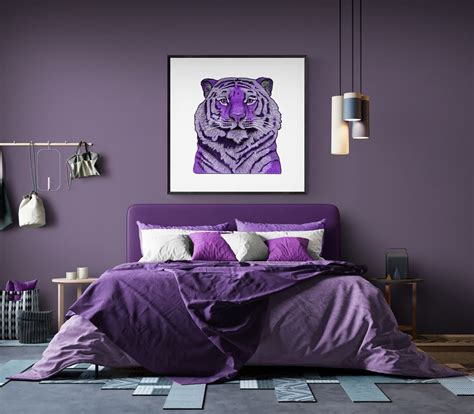 purple tiger print instant digital download