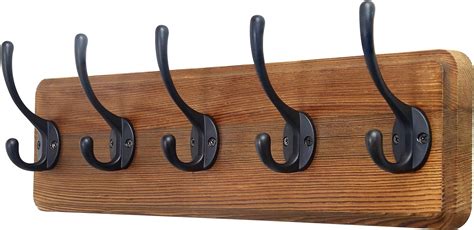 Amazon.com: SKOLOO Rustic Wall Mounted Coat Rack: 16-inches Hole to Hole, Pine Solid Wood Coat ...