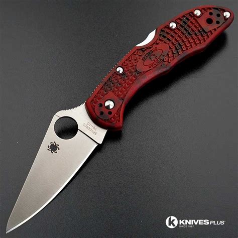 MODIFIED Spyderco Delica 4 - Satin VG10 - Red and Black Zome - Rit Dye ...