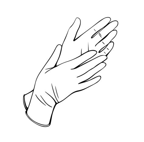 medical protective gloves isolated on a white background. Hand-drawn vector illustration in the ...