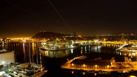 Stock video of night timelapse of the beautiful barcelona | 3879389 | Shutterstock