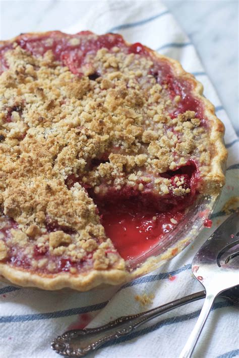 Berry Rhubarb Crumb Pie - The Baker Chick