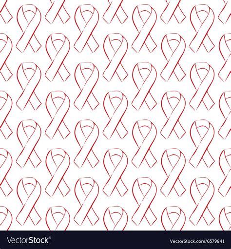 World aids day red ribbon seamless pattern Vector Image