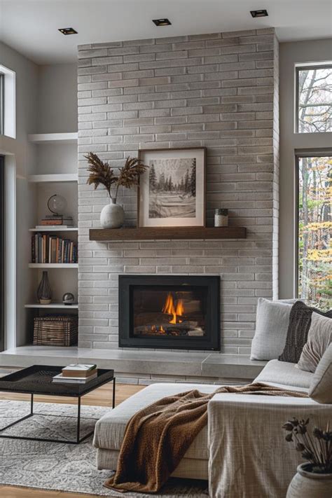 40 Chic Gray Brick Fireplace Ideas for a Cozy Home