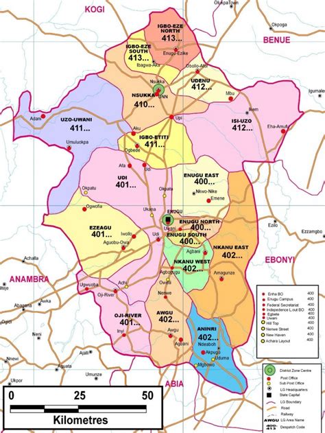 Enugu State Zip Code Map